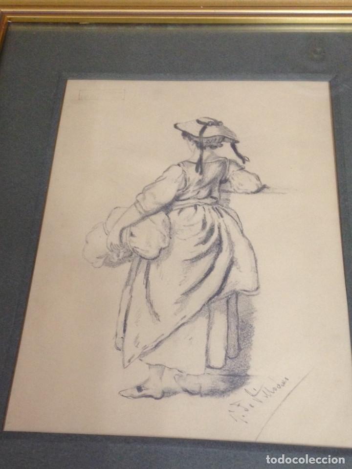 Arte: Mujer de espaldas con sombrero - Foto 1