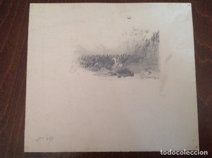 Arte: Marcelino de Unceta. Batalla a caballo. - Foto 1