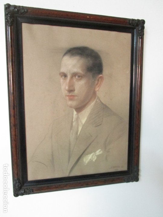 Arte: Santiago Farriols Gonzalez (Barcelona 1890 - 1974) Retrato - Dibujo - Firma y Data Año 1929 - Foto 9 - 178935511