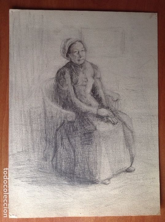 Arte: Manuel de Garay. Anciana sentada. - Foto 1