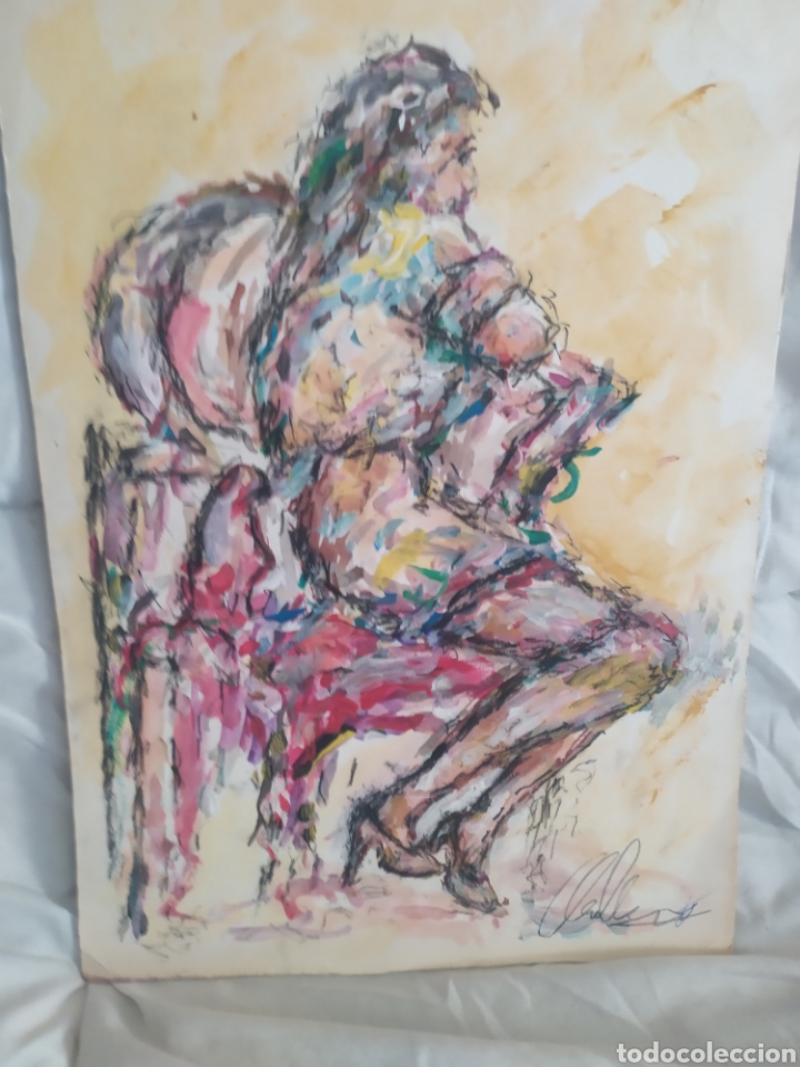 Arte: Mujer sentada original - Foto 4