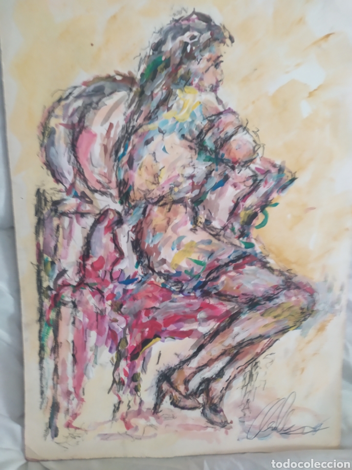 Arte: Mujer sentada original - Foto 1