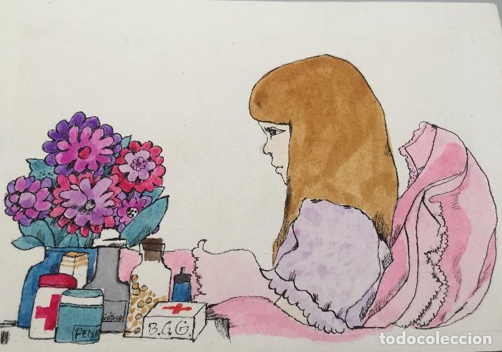 Arte: Boada, ilustraci&oacute;n original 1972, catalogada. - Foto 1
