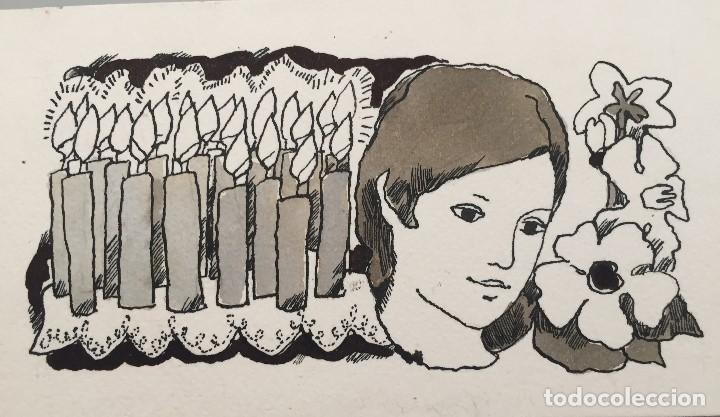 Arte: Cumplea&ntilde;os.Boada, ilustraci&oacute;n original 1972, catalogada. - Foto 1
