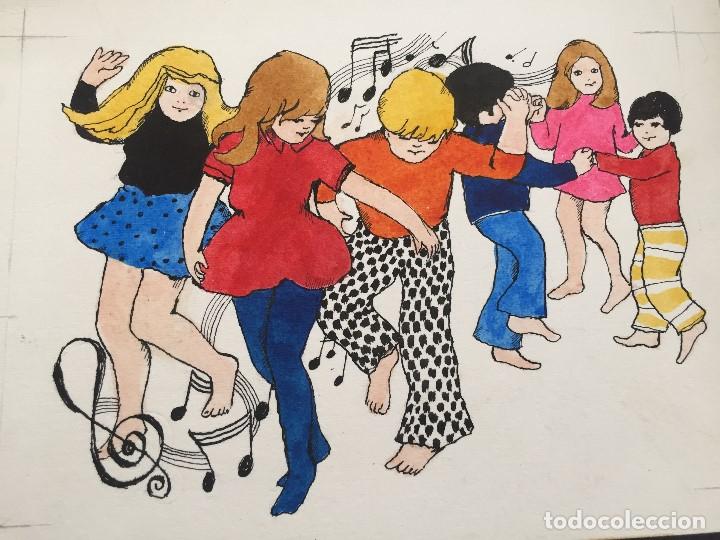 Arte: Baile. Pedro Boada, ilustraci&oacute;n original 1972, catalogada. - Foto 2