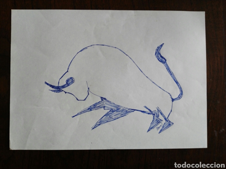 Arte: DIBUJO A TINTA. TORO. FIRMADO. ENVIO INCLUIDO.