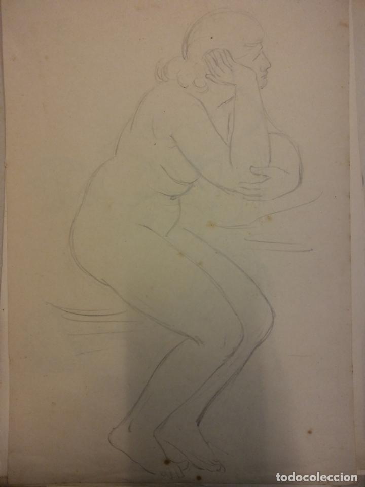 Kunst: ORIGINAL OBRA DE FRANCESC GASS&Oacute;. MUJERES. MEDIDAS 30 X 21