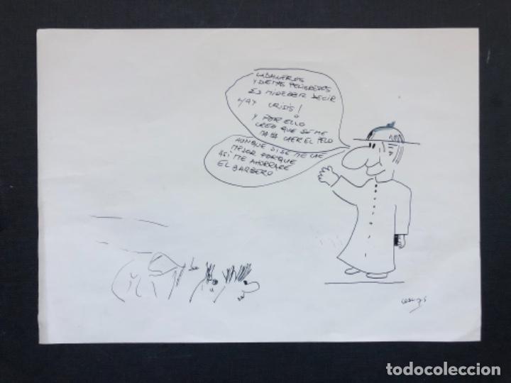 Art: DIBUJO TINTA SOBrE PAPEL ORIGINAL FIRMADO CESC 75, 18X25 CM