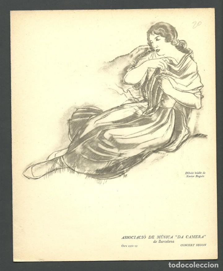 Arte: C6-20-1 Dibuix de Xavier Nogues- PROGRAMA del  CONCERT SEGON del Curs 1932-33 de la Associaci&oacute; de Mu