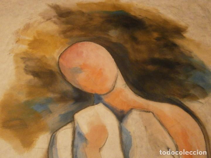 Art: Dibujo Busto cara abstraco sobre papel - sin firma - medida 52 X 42 - Otroarte