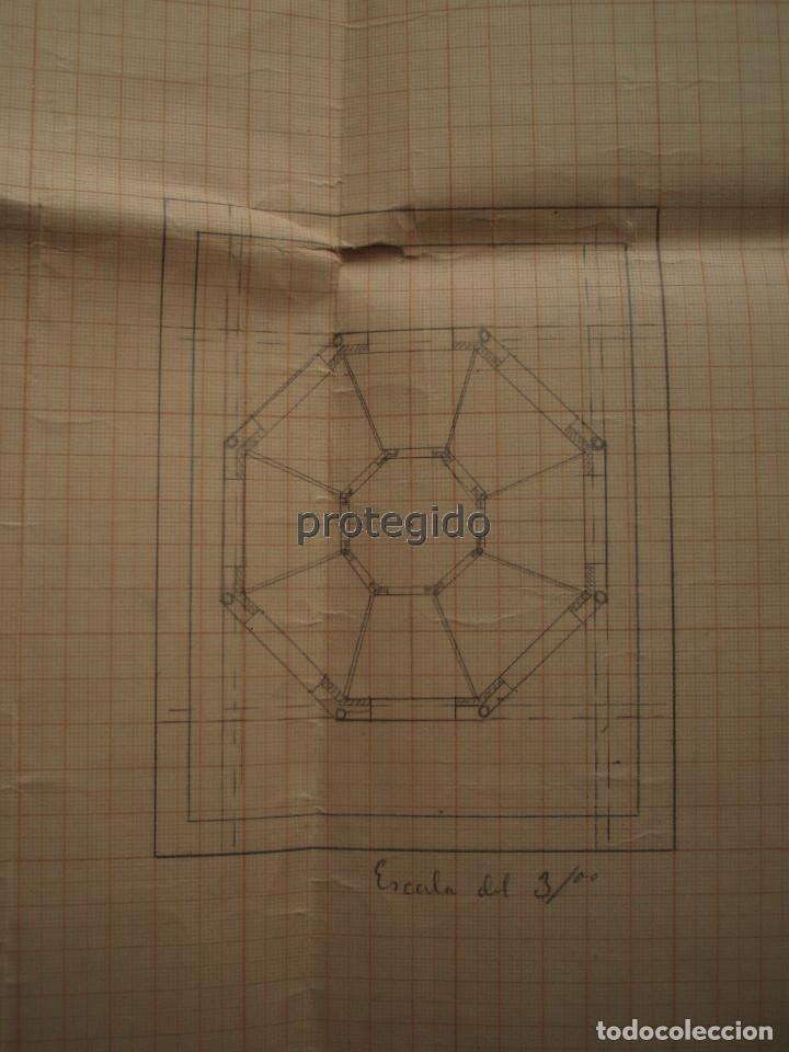 Arte: ARQUITECTURA. DIBUJO ORIGINAL. EDIFICIO FUNERARIO. AUTOR Y EDIFICIO POR IDENTIFICAR. - Foto 9