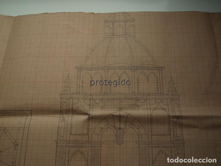 Arte: ARQUITECTURA. DIBUJO ORIGINAL. EDIFICIO FUNERARIO. AUTOR Y EDIFICIO POR IDENTIFICAR. - Foto 12