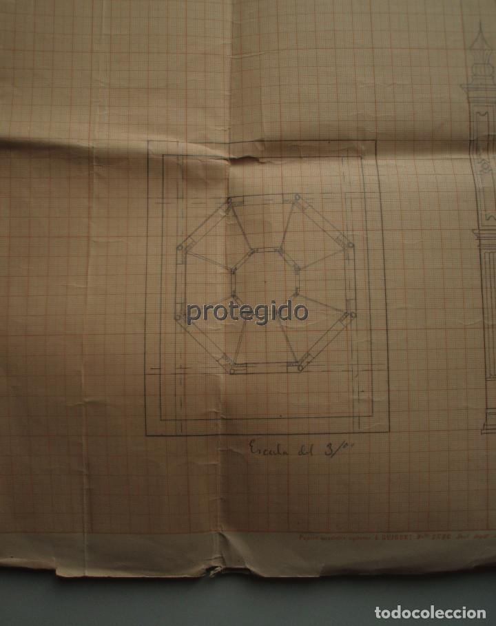 Arte: ARQUITECTURA. DIBUJO ORIGINAL. EDIFICIO FUNERARIO. AUTOR Y EDIFICIO POR IDENTIFICAR. - Foto 14