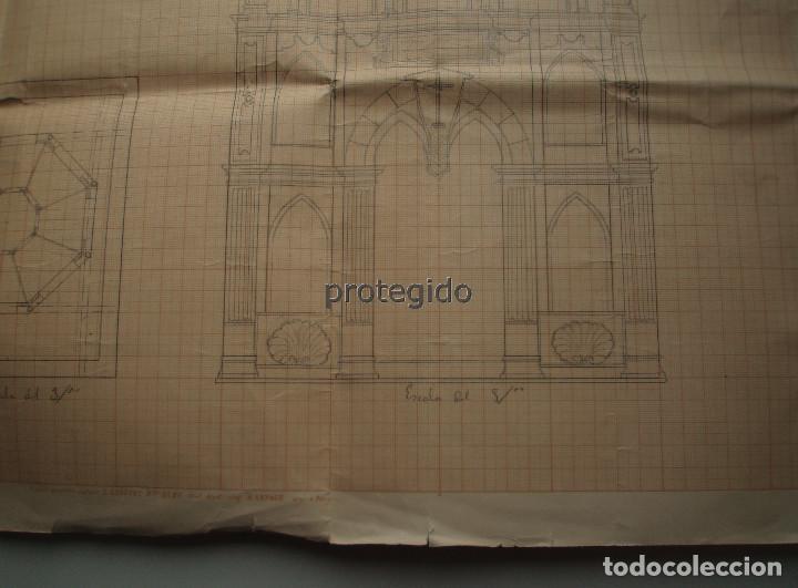 Arte: ARQUITECTURA. DIBUJO ORIGINAL. EDIFICIO FUNERARIO. AUTOR Y EDIFICIO POR IDENTIFICAR. - Foto 15