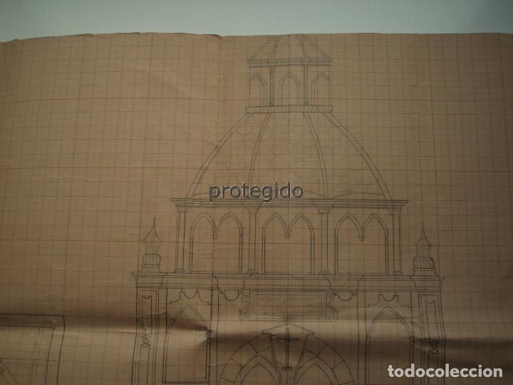 Arte: ARQUITECTURA. DIBUJO ORIGINAL. EDIFICIO FUNERARIO. AUTOR Y EDIFICIO POR IDENTIFICAR. - Foto 16