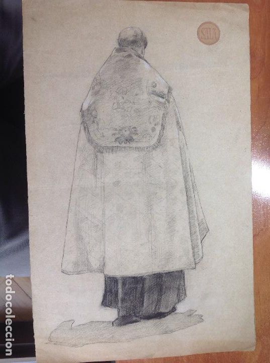 Arte: Emilio Sala. Sacerdote de espaldas. - Foto 1