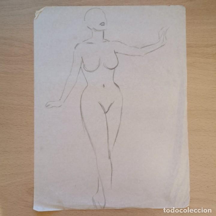 dibujo original - mujer desnuda - principios si - Compra venta en  todocoleccion