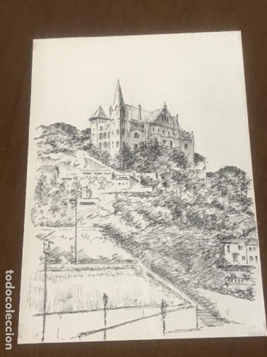 Art: DIBUJO A TINTA MONTA&Ntilde;A DEL TIBIDABO BARCELONA.