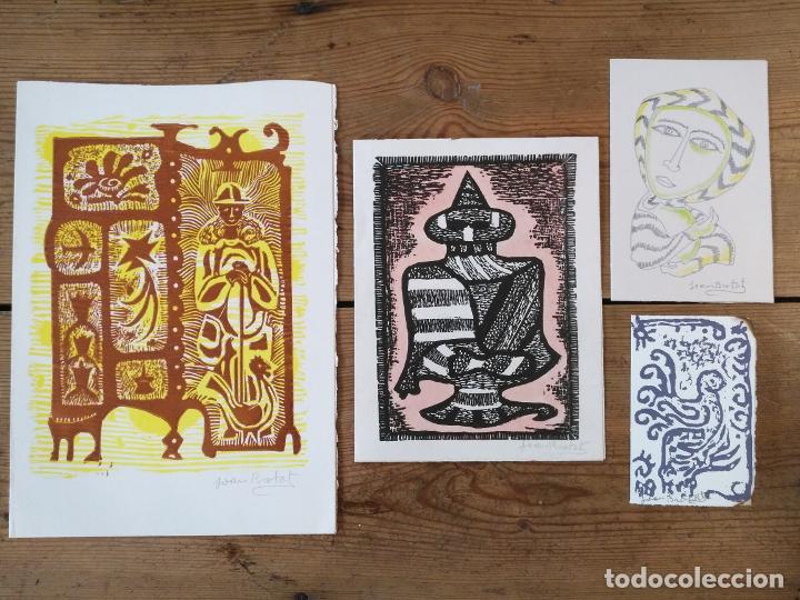 Arte: BROTAT, Joan. - 4 Tarjetas de Navidad. (2 dibujos originales y 2 grabados).