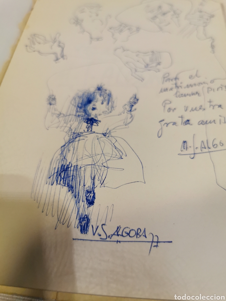 Arte: Bocetos de v s Algora y M J Algora en libro - Foto 3