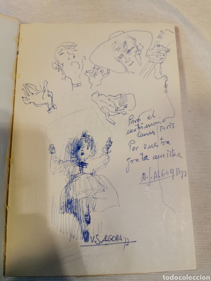Arte: Bocetos de v s Algora y M J Algora en libro - Foto 1