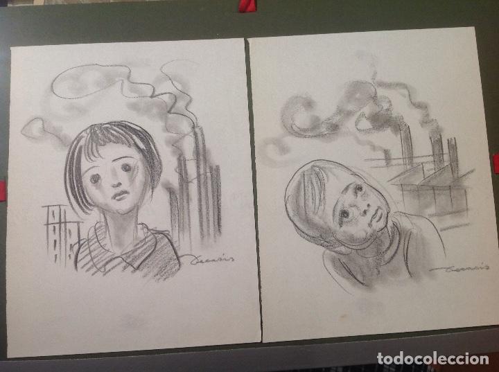 Arte: Albert Decaris. Ni&ntilde;os y f&aacute;bricas. - Foto 1