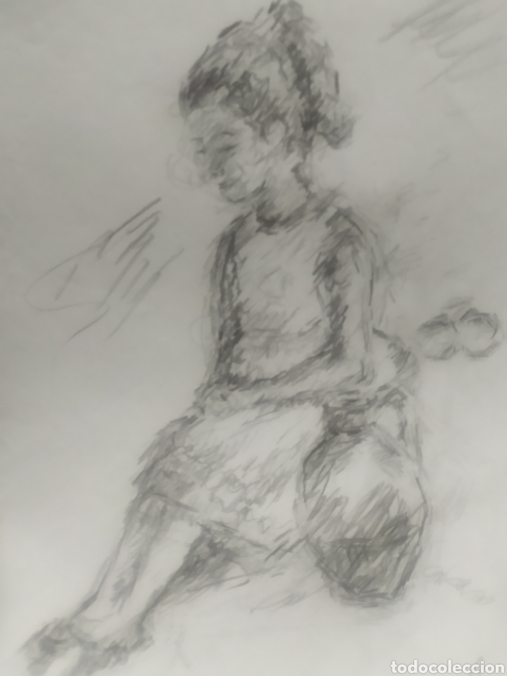 Arte: Ni&ntilde;a sentada (original) - Foto 2
