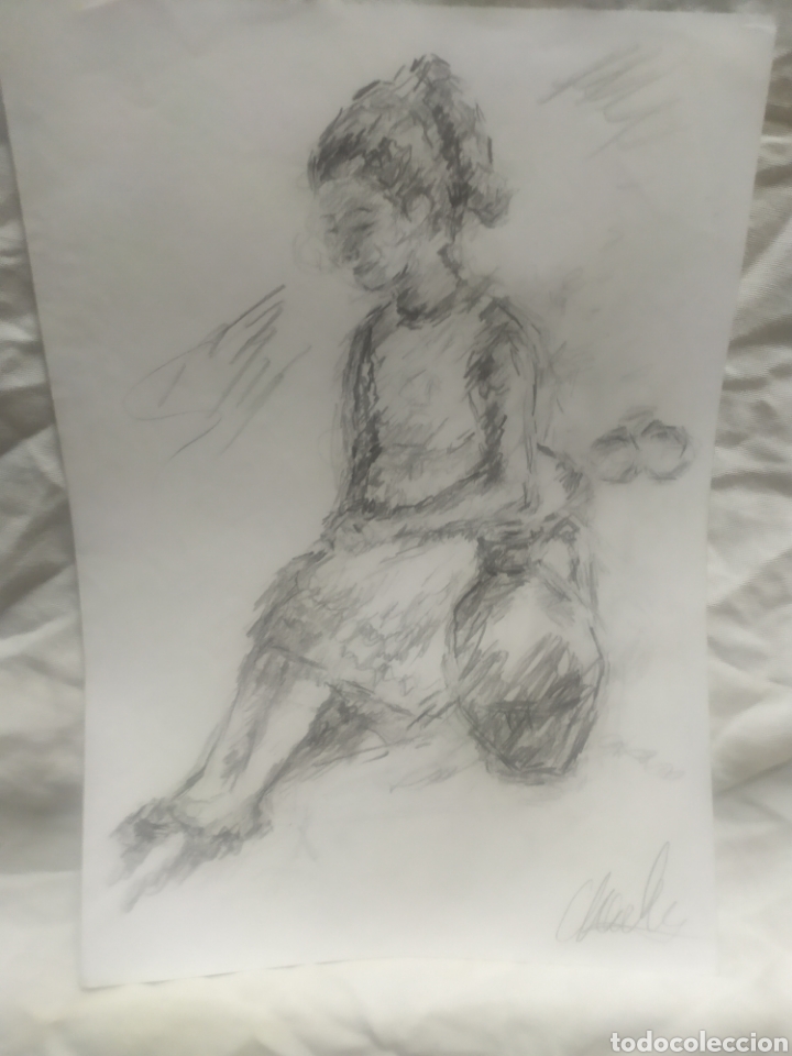 Arte: Ni&ntilde;a sentada (original) - Foto 1