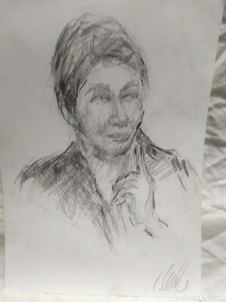 Arte: Retrato mujer mayor (original) - Foto 1