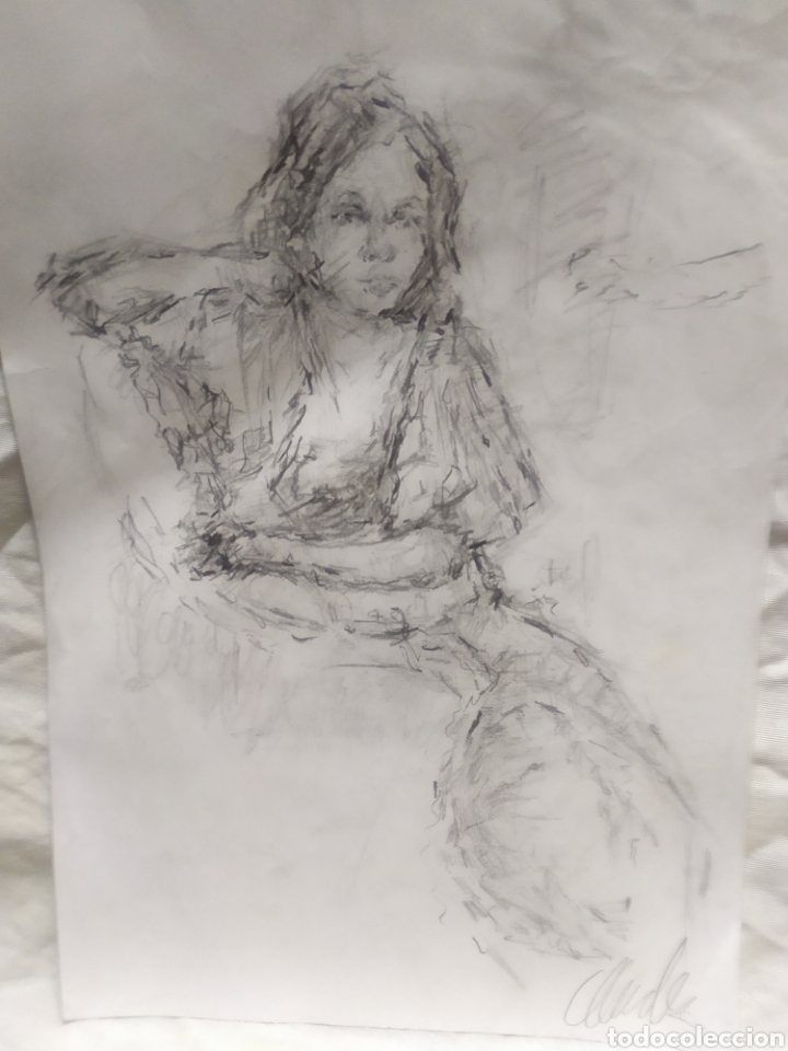 Arte: Mujer escuchando (original) - Foto 3