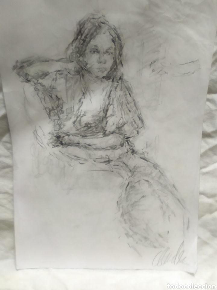 Arte: Mujer escuchando (original) - Foto 5