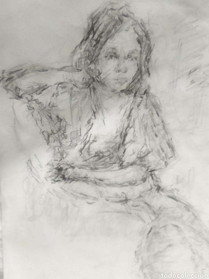 Arte: Mujer escuchando (original) - Foto 1