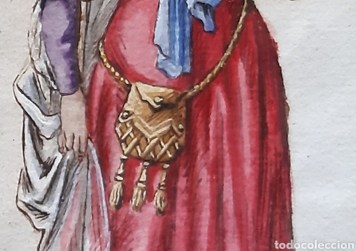 Arte: Dibujo original de moda - Lois XII - 1498 a 1515 -. S XIX. LEER LA DESCRIPCIÓN ANTES DE PU - Foto 4 - 218647695