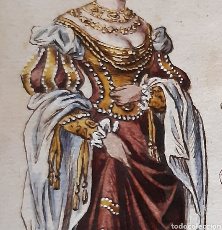 Arte: Dibujo original de moda - Lois XII - 1498 a 1515 -. S XIX. LEER LA DESCRIPCIÓN ANTES DE PU - Foto 5 - 218647695