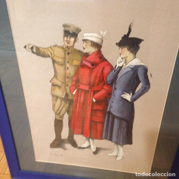 Arte: se&ntilde;oras elegantes con militar - Foto 1