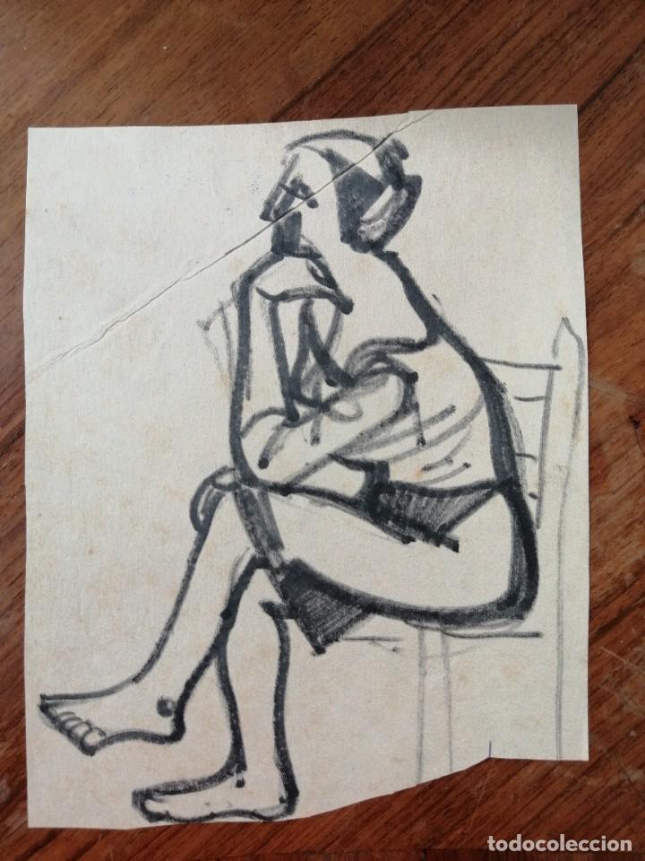 Arte: ANONIMO. T&Eacute;CNICA MIXTA SOBRE PAPEL. PERSONAJE - Foto 1