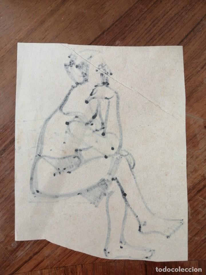 Arte: ANONIMO. T&Eacute;CNICA MIXTA SOBRE PAPEL. PERSONAJE - Foto 2