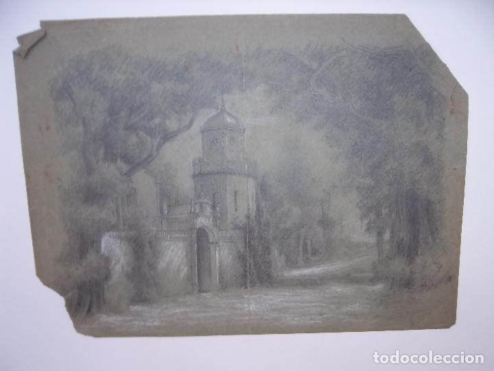 Arte: EXCELENTE DIBUJO DE UN CASTILLO O EDIFICIO - Foto 1