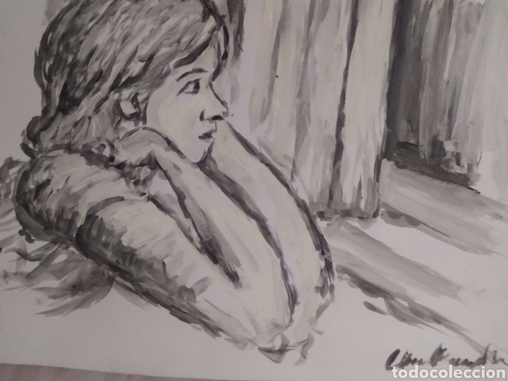 Arte: Chica junto a la ventana (original) - Foto 2