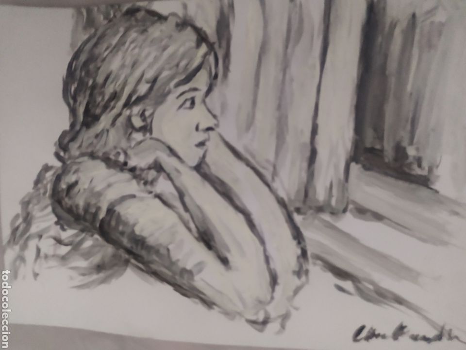 Arte: Chica junto a la ventana (original) - Foto 5