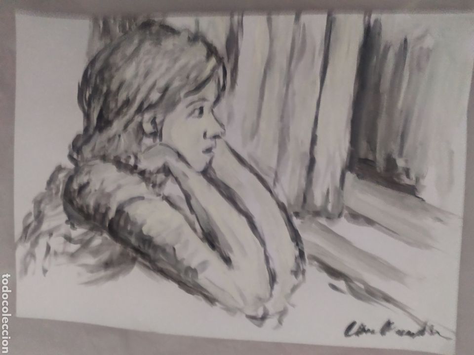 Arte: Chica junto a la ventana (original) - Foto 6
