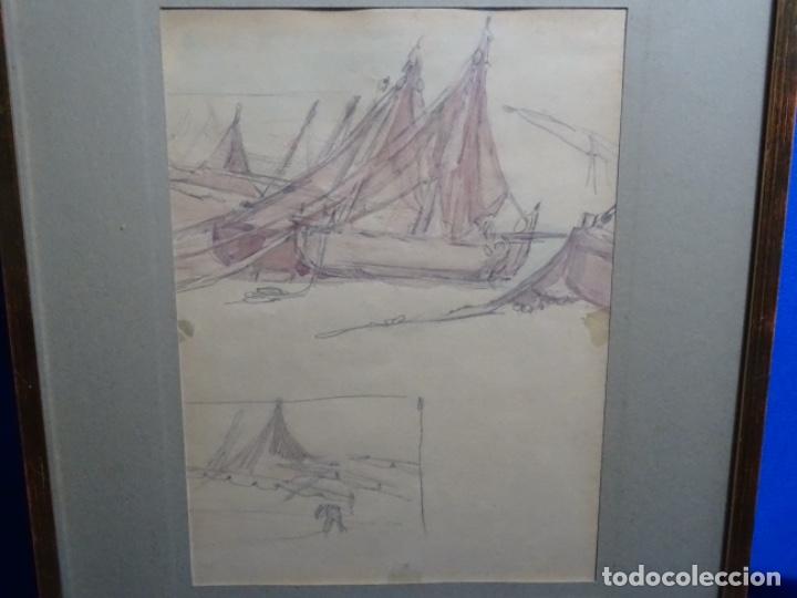 Arte: ANTIGUO DIBUJO ACUARELADO AN&Oacute;NIMO. - Foto 1