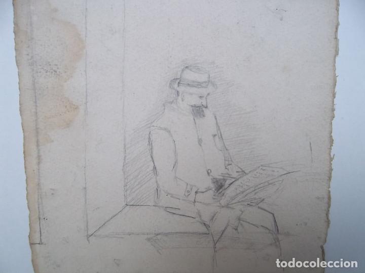 Arte: APUNTE DE UN HOMBRE SENTADO - Foto 2