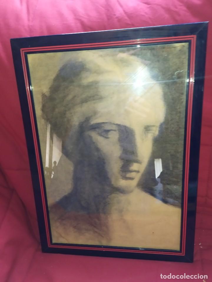 Kunst: PRECIOSO ANTIGUO DIBUJO DAMA GRIEGA ENMARCADO BONITO PAPEL MARCA DE AGUA SE AGRADECE INFORMACI&Oacute;N