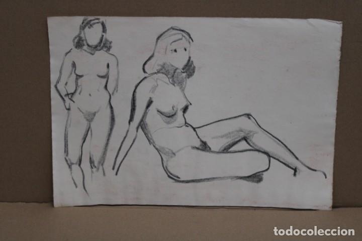 Arte: ANONIMO. DIBUJO A CARBON. ESBOZOS - Foto 1