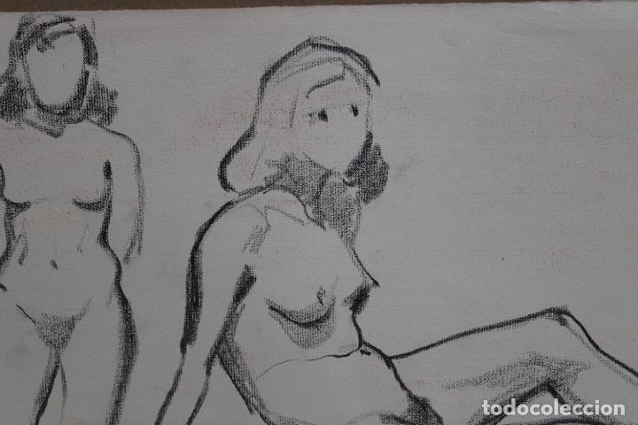 Arte: ANONIMO. DIBUJO A CARBON. ESBOZOS - Foto 2