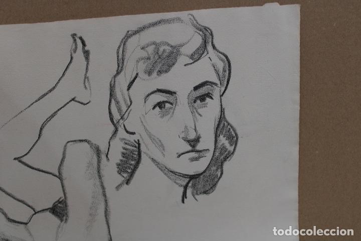 Arte: ANONIMO. DIBUJO A CARBON. ESBOZOS - Foto 2
