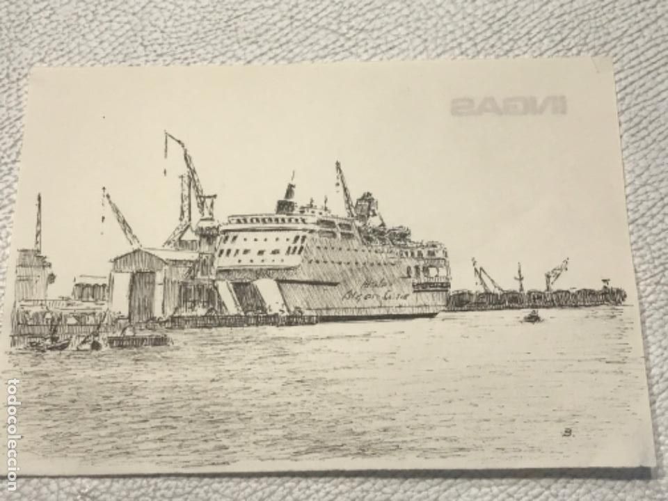 Art: DIBUJO A TINTA. PUERTO DE BARCELONA. FIRMADO.