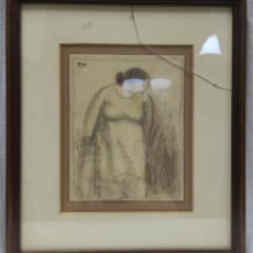 Arte: ”DAMA”, DE ROMÁN BONET SINTES (1886-1967), DIBUJO AL CARBONCILLO, DE LA PRIMERA MITAD DEL SIGLO XX.