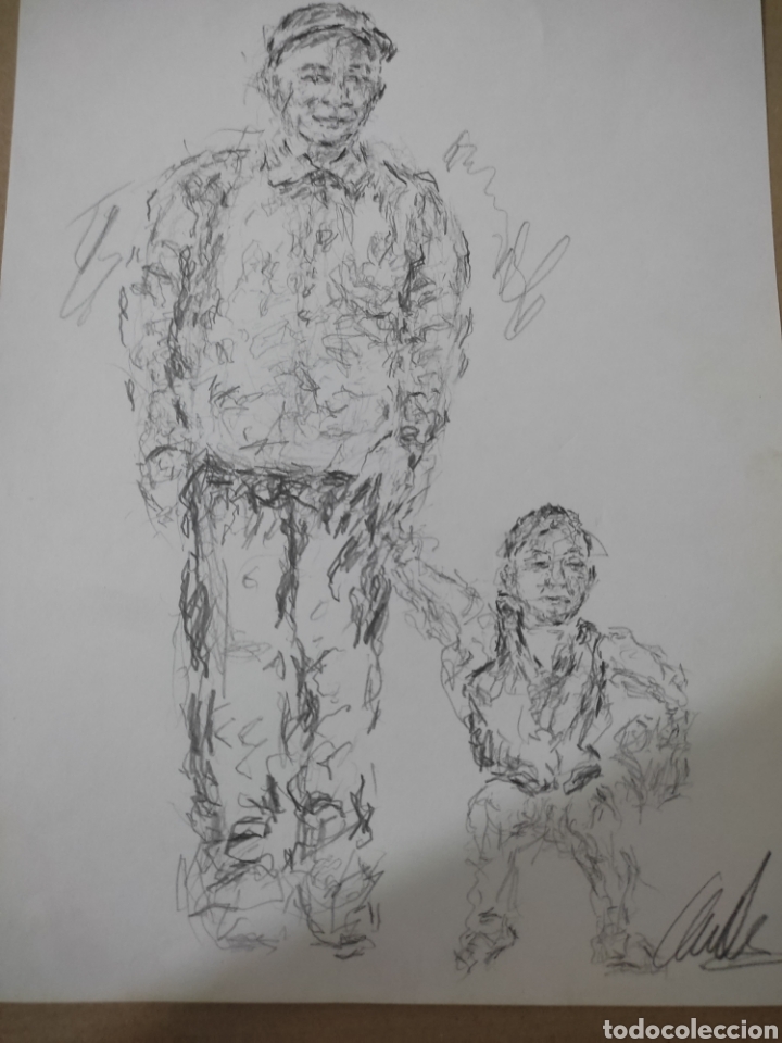 Arte: Junto al abuela (original ) - Foto 3